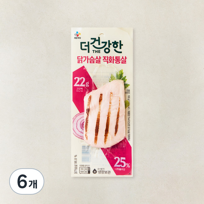 더건강한 닭가슴살 직화 통살구이, 100g, 1개입, 6개