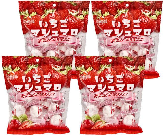 Chiao-E 巧益 草莓夾心棉花糖, 75g, 4袋