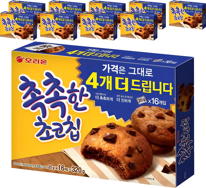 촉촉한초코칩, 320g, 10개