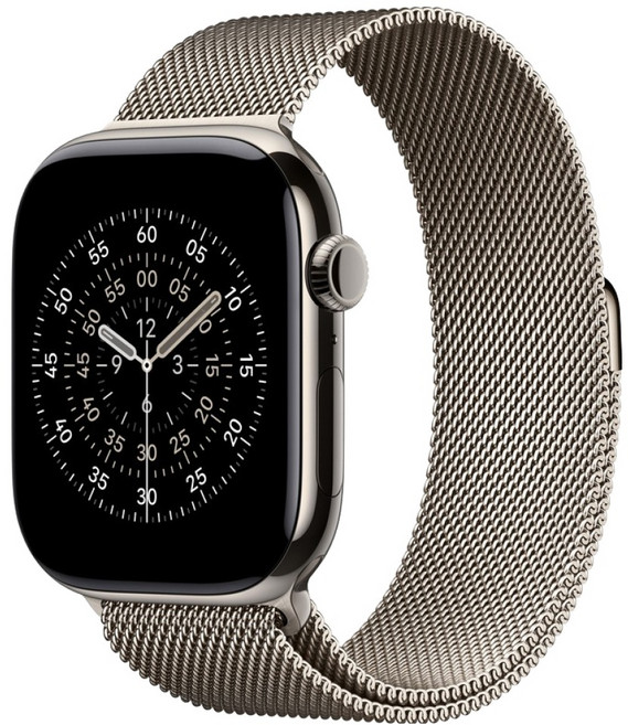 Apple 2025 Apple Watch S11 原色鈦金屬 + M/L原色米蘭式錶環, 46mm, GPS + 行動網路