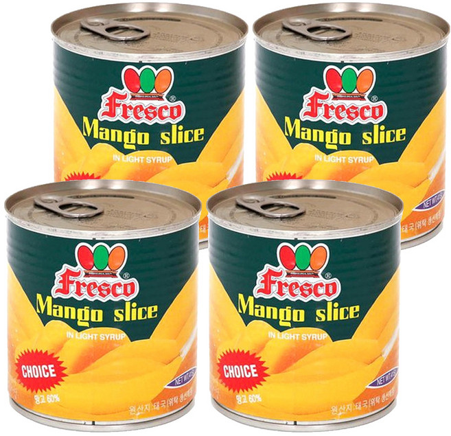 프레스코 망고슬라이스 통조림, 415g, 4개