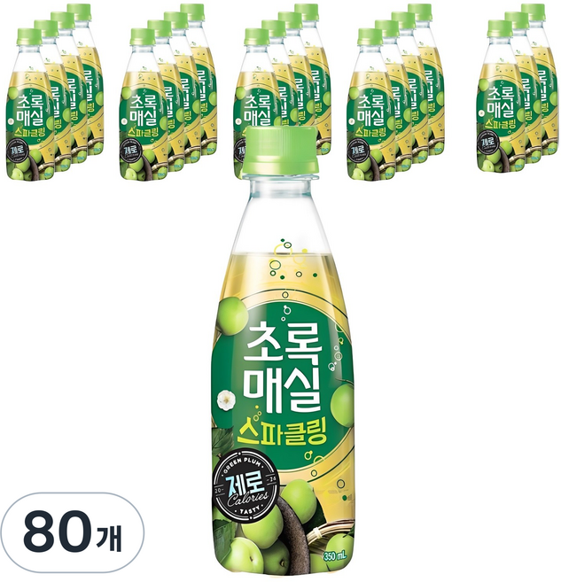 초록매실 스파클링 제로, 350ml, 80개