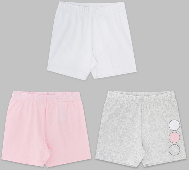 롤리트리 아동용 코튼 스판 3부 레깅스 3매입