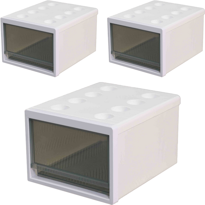 틈새 블럭 서랍장, 화이트 + 그레이, 3개