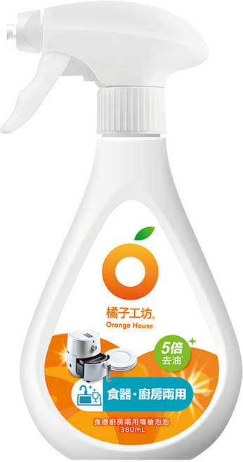 Orange House 橘子工坊 食器廚房兩用噴槍泡泡, 380ml, 1瓶