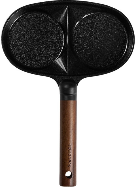 트루쿡 IH 인덕션 2구 에그팬 월넛 + 블랙, 24cm, 1개