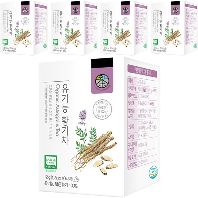 평창다원 유기농 황기차 PLA 생분해 삼각티백, 1.2g, 10개입, 5개