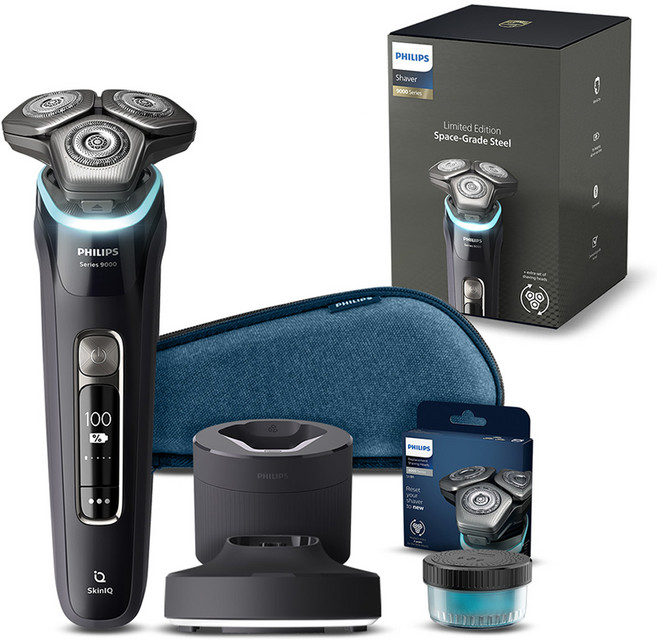 필립스 SkinIQ 9000 스페이스 그레이드 에디션 전기면도기, S9976/76, 잉크 블랙