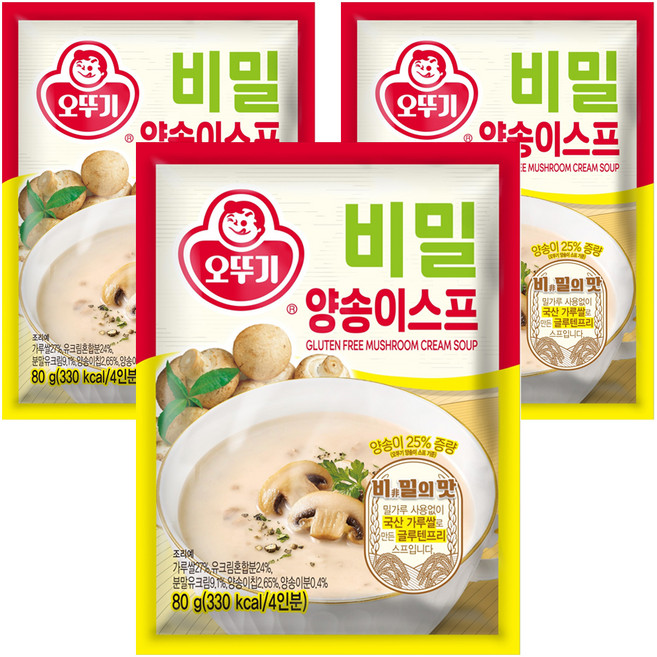 오뚜기 비밀 양송이 스프, 3개, 80g