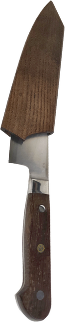 SLD三合鋼 牛刀 西餐刀 主廚刀 口電柄 附磁吸式木質全封式刀鞘, 原木色, 1支