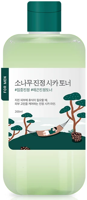 라운드랩 포 맨 소나무 진정 시카 토너, 200ml, 1개 - 쿠팡