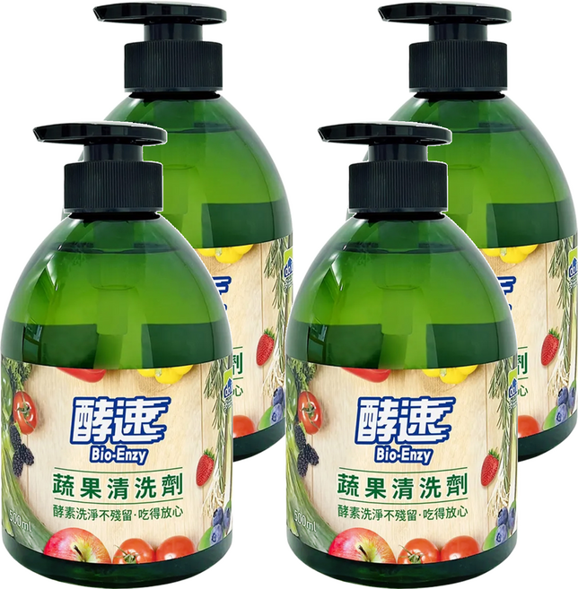 do it 多益得 酵速蔬果清洗劑, 500ml, 4瓶