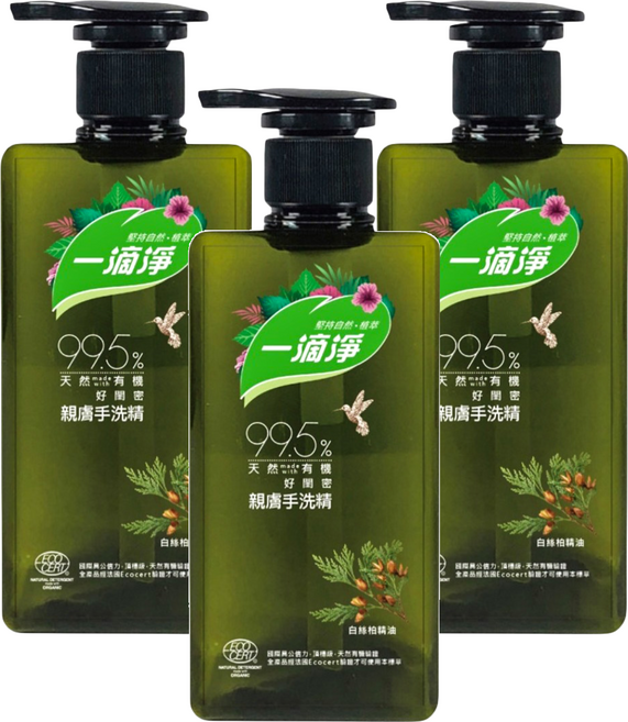 一滴淨 親膚好閨密天然手洗精, 500ml, 3瓶