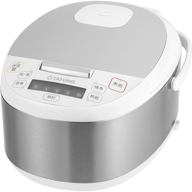 TATUNG 大同 微電腦電子鍋6人份 25.1 x 24 x 27.2cm, TRC-06REC, 白色 + 銀色