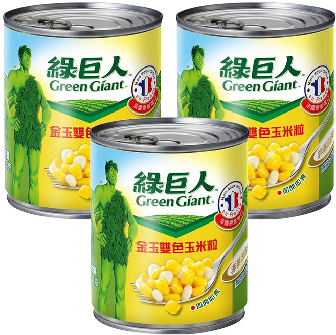 Green Giant 綠巨人 金玉雙色玉米粒, 198g, 3罐