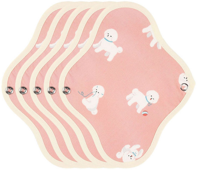 위즐리 비숑핑크 면생리대, 5개, 1개입, 소형