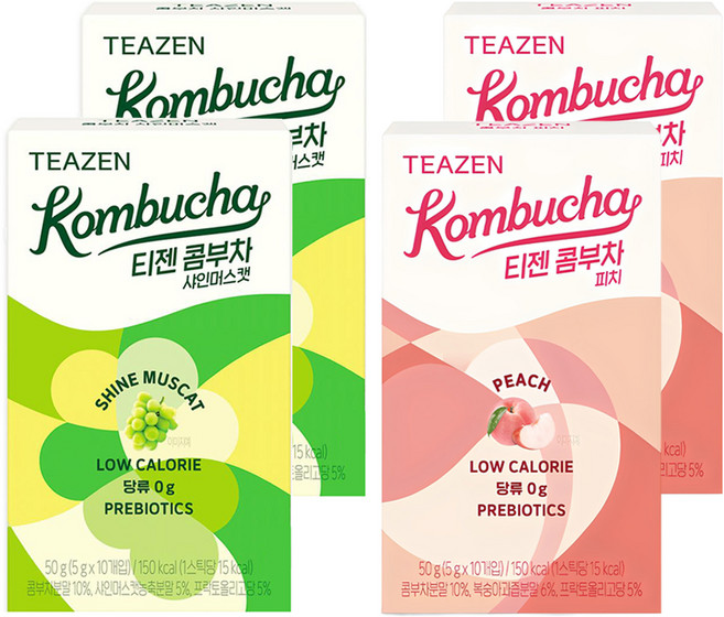 티젠 콤부차 피치 20p + 샤인머스캣 20p, 1세트, 5g, 10개입