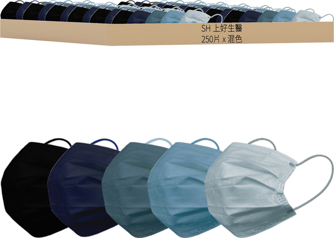 SH 上好生醫 醫療防護口罩 未滅菌 成人(17.5 x 9.5cm), 晨霧瀰漫, 50片, 5盒