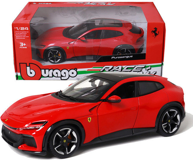 브라고 1:24 페라리 푸로산게 SUV 자동차 다이캐스트 모형, 레드, 1개