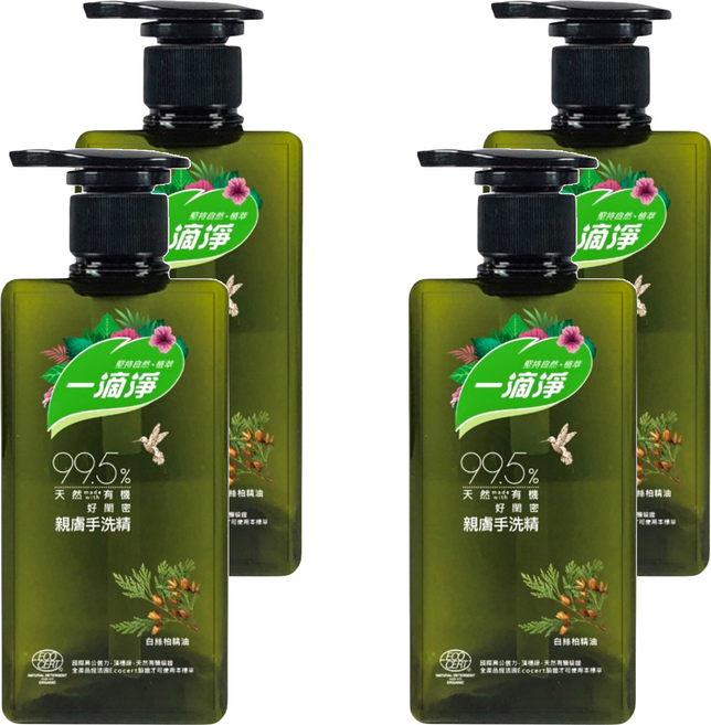 一滴淨 親膚好閨密天然手洗精, 500ml, 4瓶