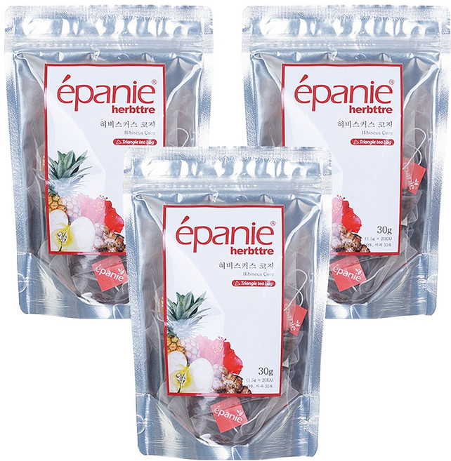 epanie 洛神水果茶三角茶包, 1.5g, 20包, 3袋