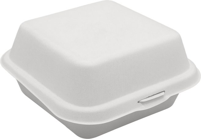 펄프 햄버거 용기 화이트, 1개, 50개입