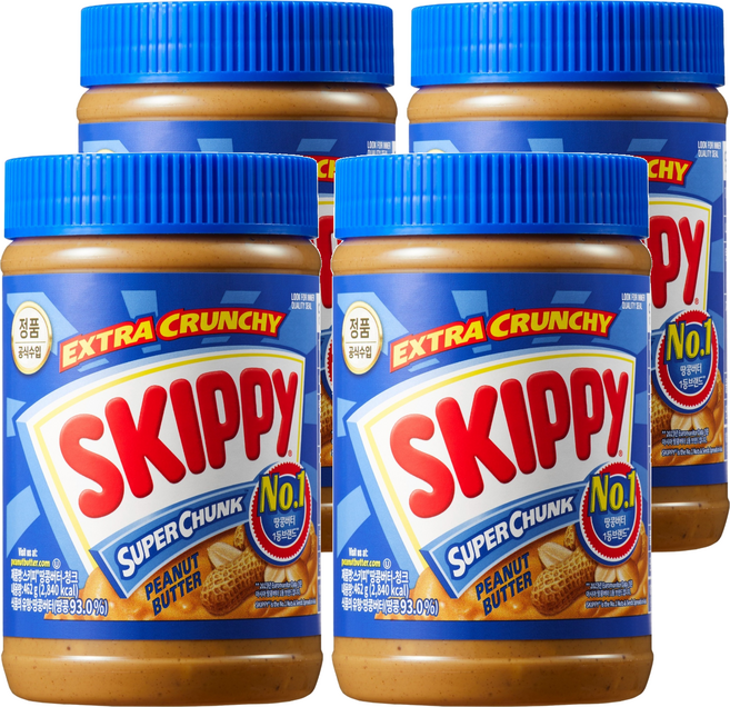 스키피 수퍼청크 땅콩버터, 462g, 4개