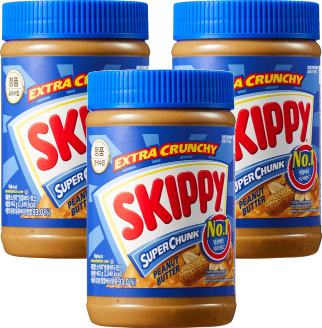 스키피 수퍼청크 땅콩버터, 462g, 3개