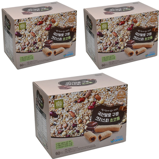 farmer's Deli 米製香脆巧克力捲 60入, 510g, 3個