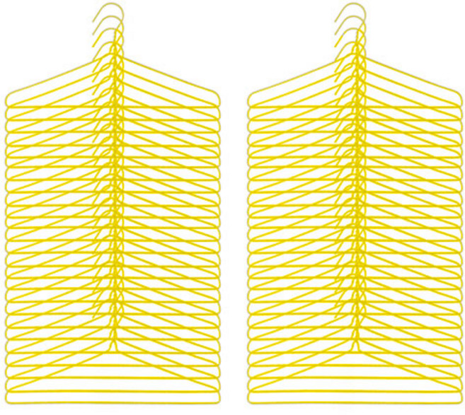 세탁소 옷걸이, 노랑색, 100개