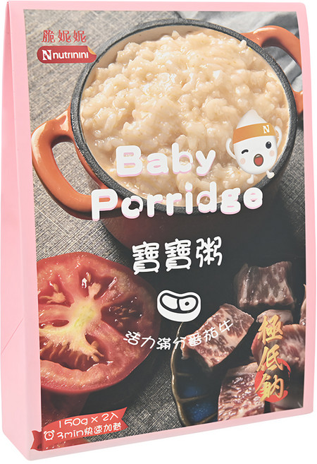Nnutrinini 脆妮妮 寶寶粥 活力滿分番茄牛, 300g, 1盒