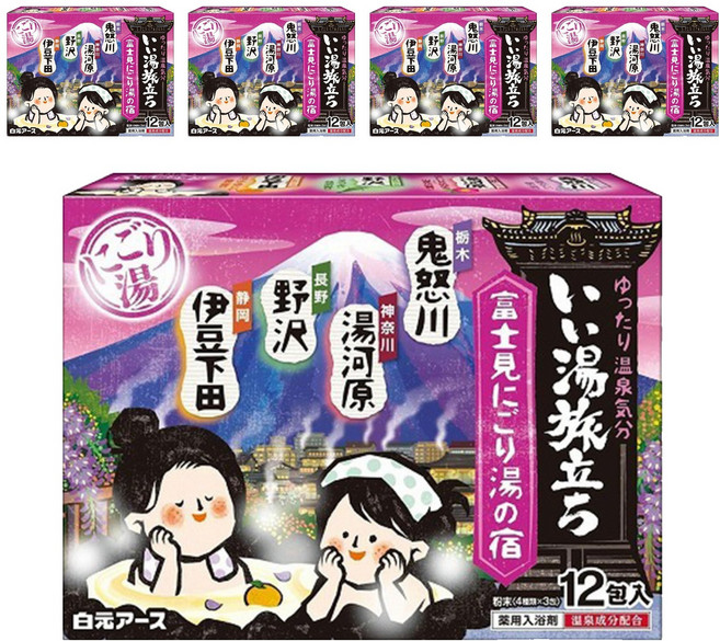 Hakugen Earth 白元 入浴劑 富士見湯系列 12包, 300g, 5盒
