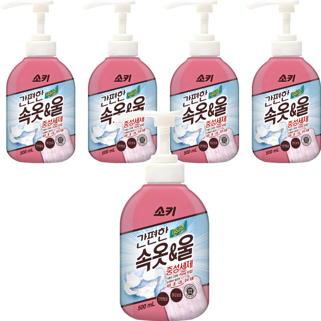 소키 간편한 속옷 울 중성세제 본품, 500ml, 5개