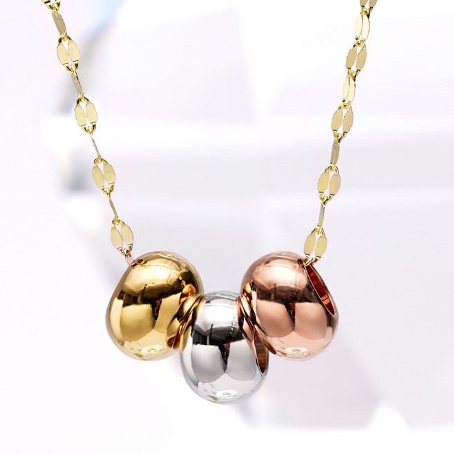 주리에떼 14K/18K 여성용 데일리 레이어드 레인볼 금 목걸이 + 사은품 반지 + 쇼핑백