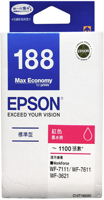 EPSON NO.188 原廠墨水匣 T188350, 紅色, 1個