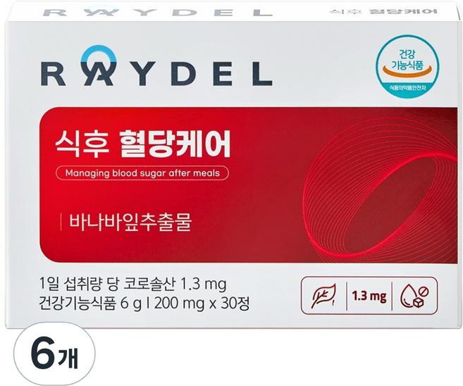 레이델 식후혈당케어 바나바잎추출물 6g, 30정, 6개