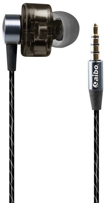 aibo 驅動入耳式線控耳機麥克風 7mm雙動圈 高靈敏度麥克風, LY-MIC-EP12, 黑色