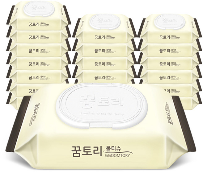 꿈토리 도톰한 나비의꿈 물티슈 캡형, 55g, 60매, 20개