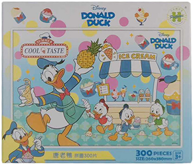 HUNDRED PICTURES 百耘圖 Donald Duck 拼圖 HPD0300S-197 380 x 260mm 254g, Donald Duck 唐老鴨, 300片, 1盒