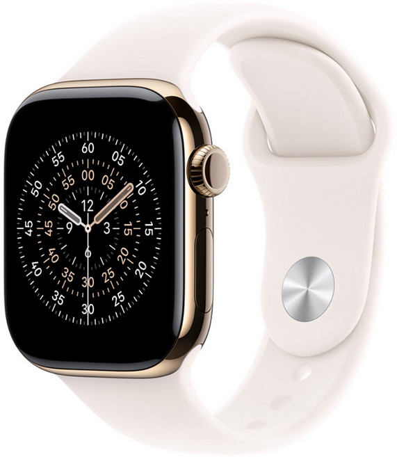 Apple 2025 Apple Watch S11 鈦金屬, 46mm, 金色 + M/L淡胭粉色運動型錶帶, GPS + 行動網路