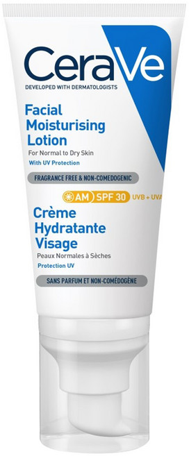 CeraVe 適樂膚 溫和清爽保濕防曬乳 SPF30, 52ml, 1個