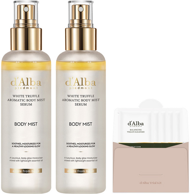d'Alba 白松露身體精華噴霧 180ml 2瓶 + 弱酸性洗面乳 3ml 5包, 1組