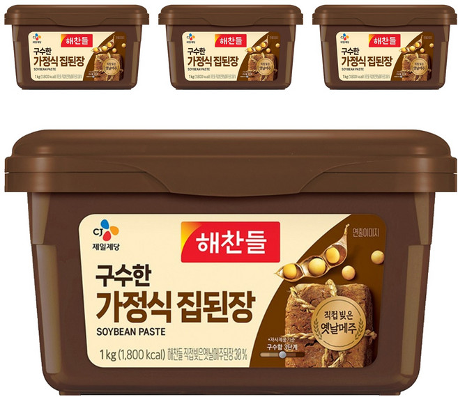 해찬들 구수한 가정식 집된장, 1kg, 4개