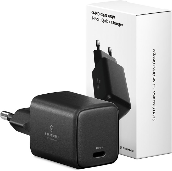 신지모루 오피디 45W GaN PPS 초고속 충전기, 블랙, 1개