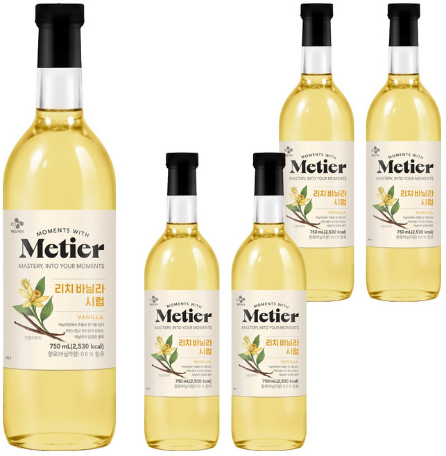 메티에 리치 바닐라 시럽, 750ml, 5개