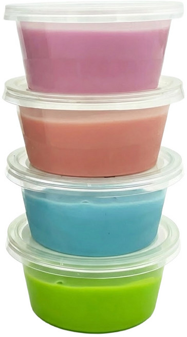 Q-doh 超柔軟有機矽膠黏土馬卡龍四色組, 粉色 + 橘色 + 藍色 + 綠色, 1組