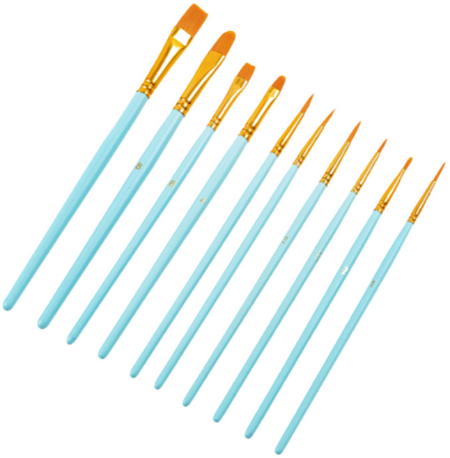 심플라인 수채화 붓 세트 블루, 1세트, 10종