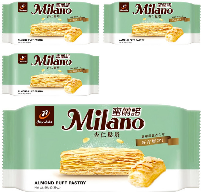 77 Milano 蜜蘭諾 杏仁鬆塔 8入, 96g, 4包