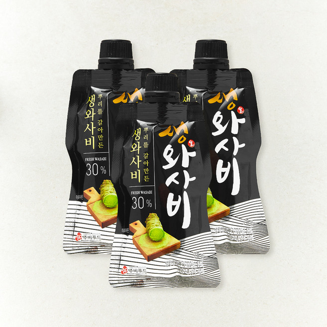 주비푸드 뿌리를 갈아만든 생와사비 30%, 75g, 3입
