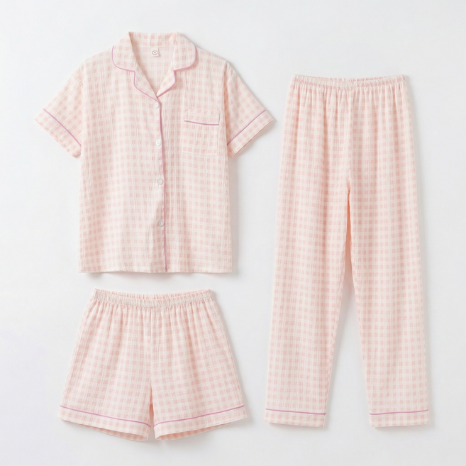 티앤쿠키 여성용 잠옷 반팔 긴바지 반바지 26DT1078